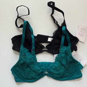 Auden Unlined Balconette Underwire Bra Bundle sz 32A